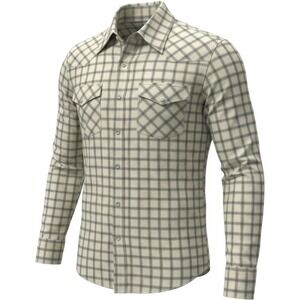 Bit‎ & Bridle Mens XL Western Snap Down Shirt Plaid Long Sleeve Pearl Snap Cream